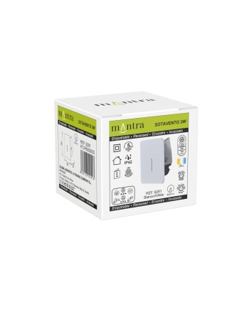SOTAVENTO * BAÑADOR PARED LED 3W 3000K IP42 CUA. BLANCO